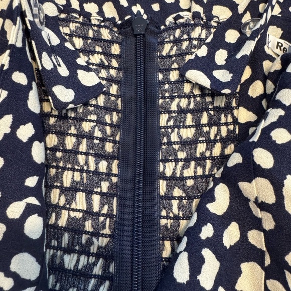 REFORMATION Blue White Print Humphrey Mini Dress- Sweetheart Neckline- Size 6 - Picture 9 of 11